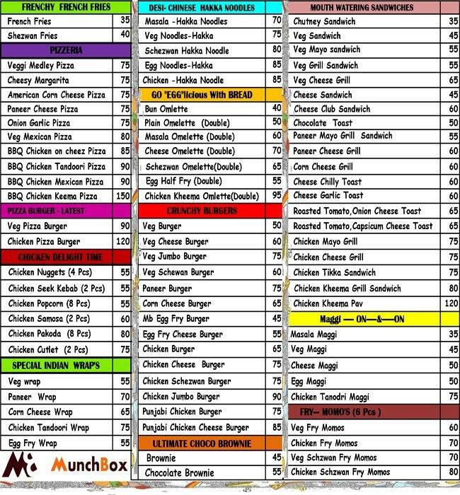 Munch Box Menu, Menu for Munch Box, Kothrud, Pune Zomato