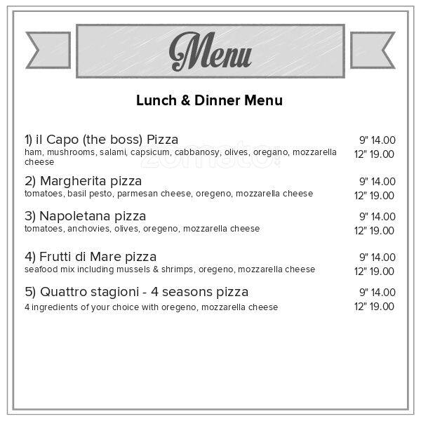 il Capo Pasta & Pizzeria Menü Menumania/Zomato