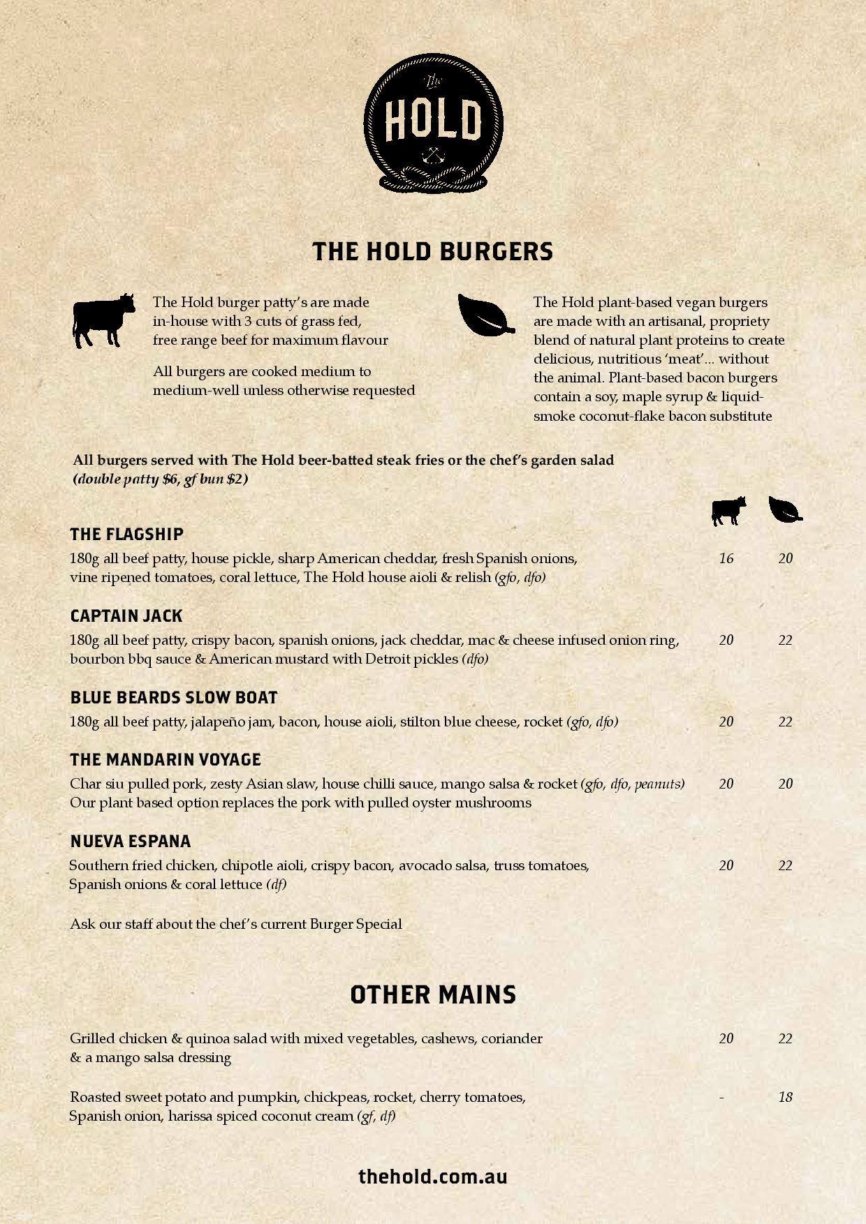 The Hold Menu, Menu for The Hold, Manly, Sydney Urbanspoon/Zomato
