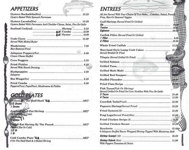 J & J Oyster Bar Menu, Menu for J & J Oyster Bar, Westside, Fort Worth
