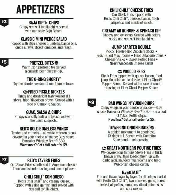 Red Robin Gourmet Burgers Brews Menu