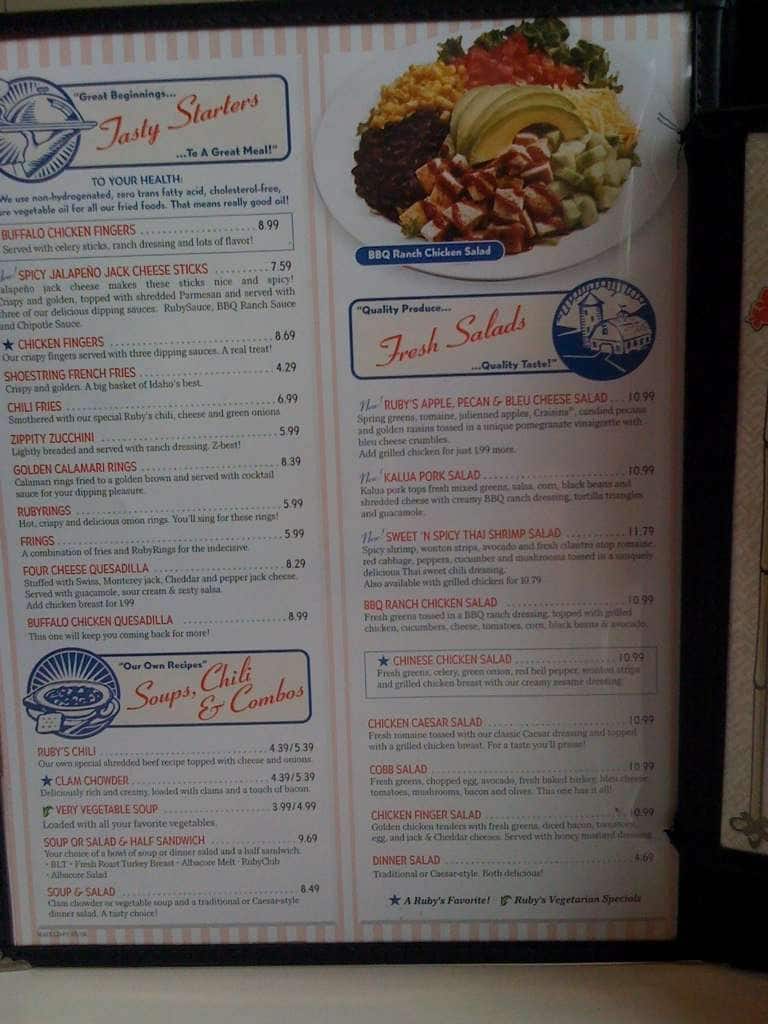 Ruby's Menu, Menu for Ruby's, Kahului, Rest of Hawaii Urbanspoon/Zomato