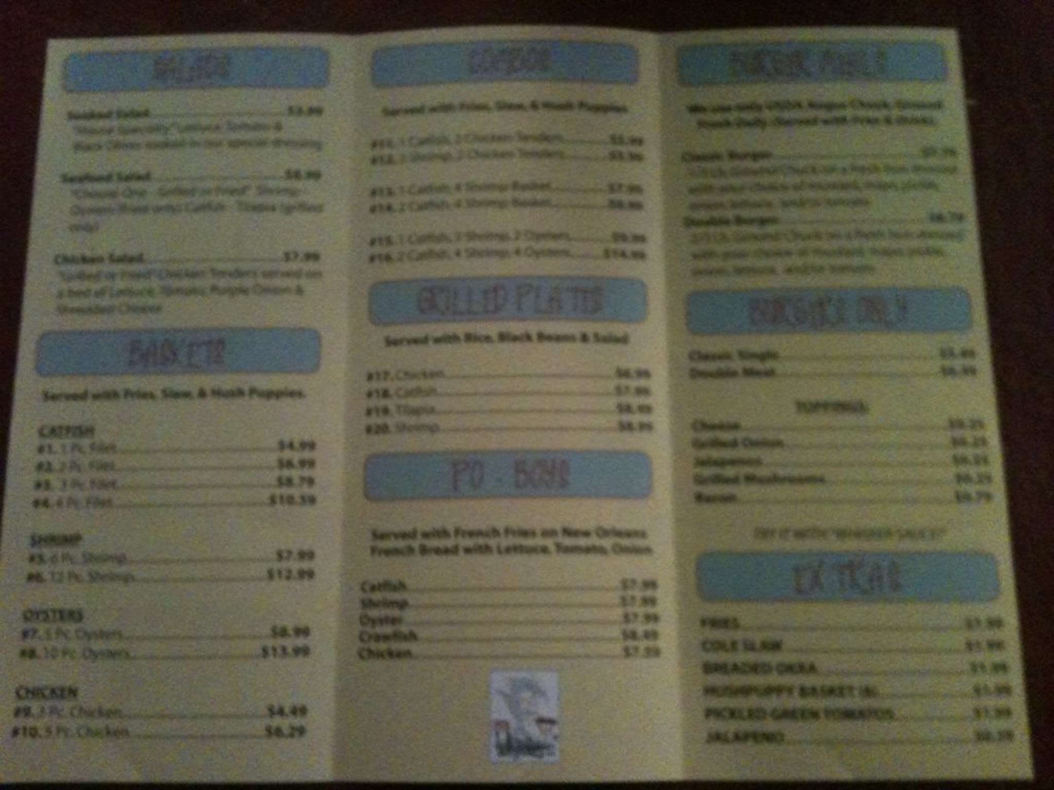 Mr. Whiskers' Menu, Menu for Mr. Whiskers', Hot Springs, Hot Springs