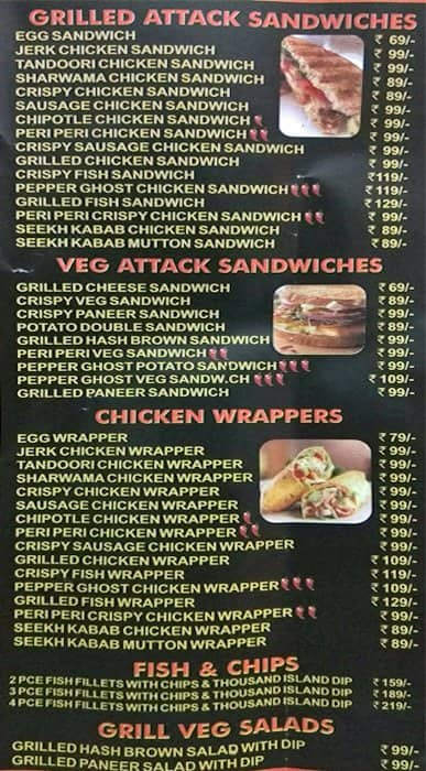 Menu at Grill Box, Delhi