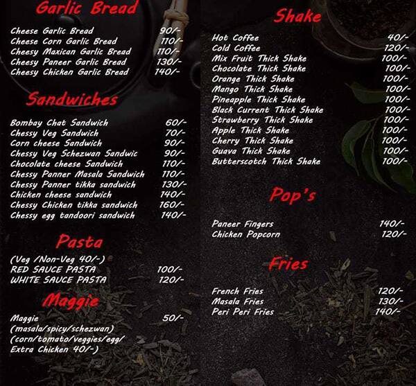 Spice Mystery menu