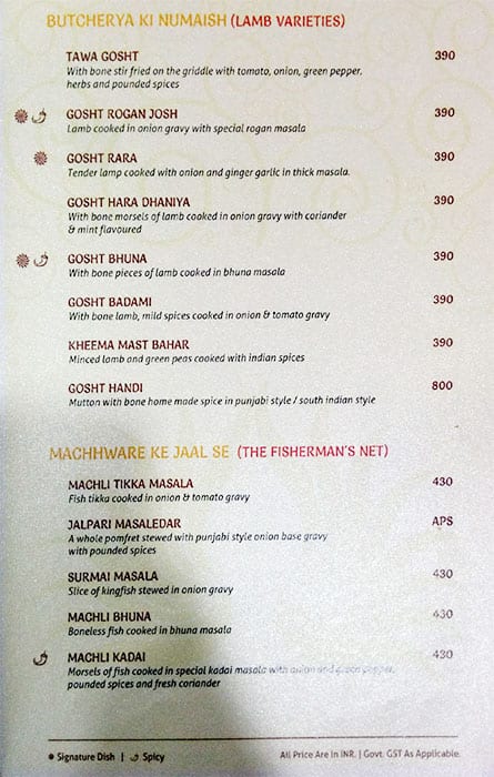 Sai Palace Hotel & Gardens menu