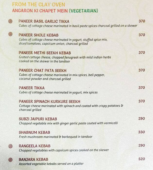 Sai Palace Hotel & Gardens menu