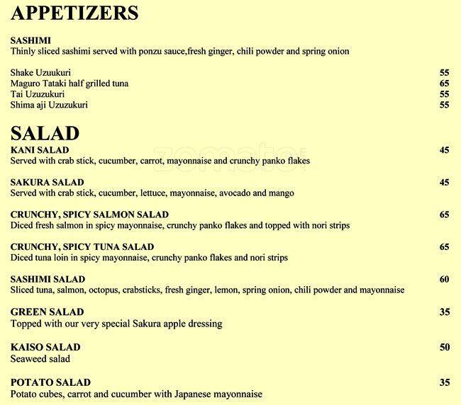 Sakura Radisson Blu Hotel Menu Zomato Qatar