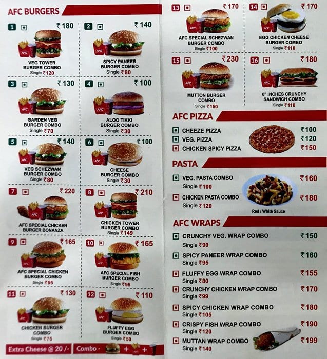 Afc Menu, Menu For Afc, Nibm Road, Pune - Zomato