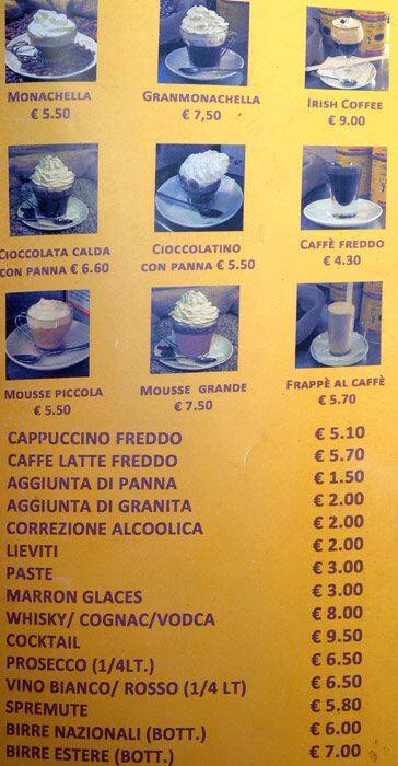 Menu di Sant'Eustachio il Caffè 