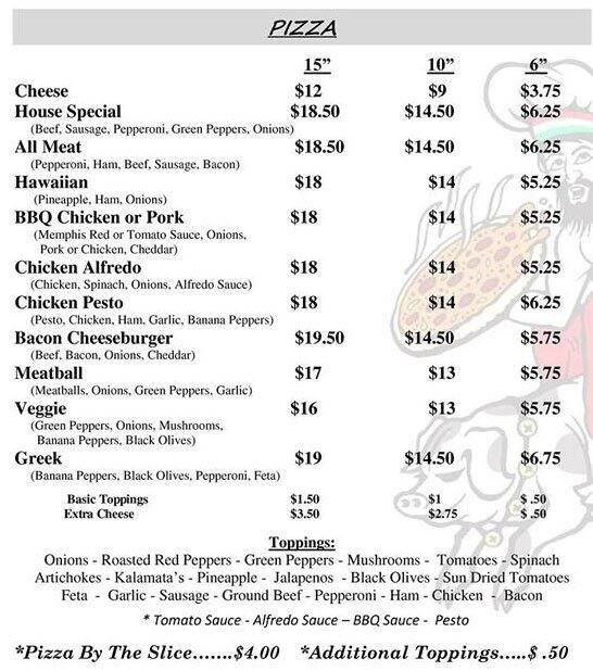 The Pizzeria Menu Menu For The Pizzeria Weaverville Asheville