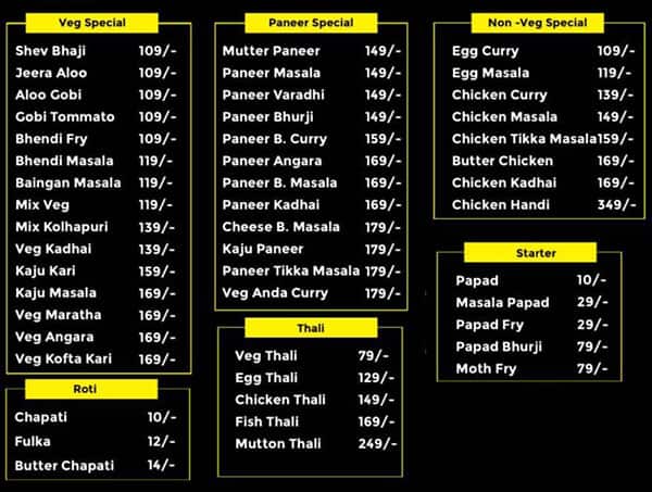 Menu of CP Corner Food Hub & Restaurant, Hinjawadi, Pune
