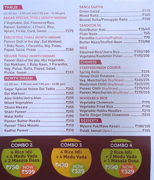 Sagar Ratna Menu Menu For Sagar Ratna Defence Colony New Delhi 1.9 miles from humayun's tomb. menu for sagar ratna defence colony