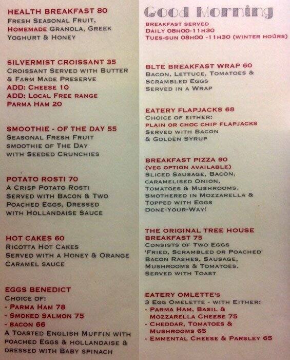 Green Vine Eatery Menu, Menu for Green Vine Eatery, Constantia, Cape