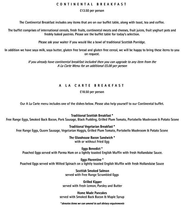 The Observatory The Glasshouse Menu Zomato UK