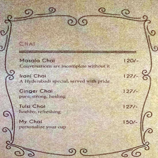 The Gallery Cafe menu