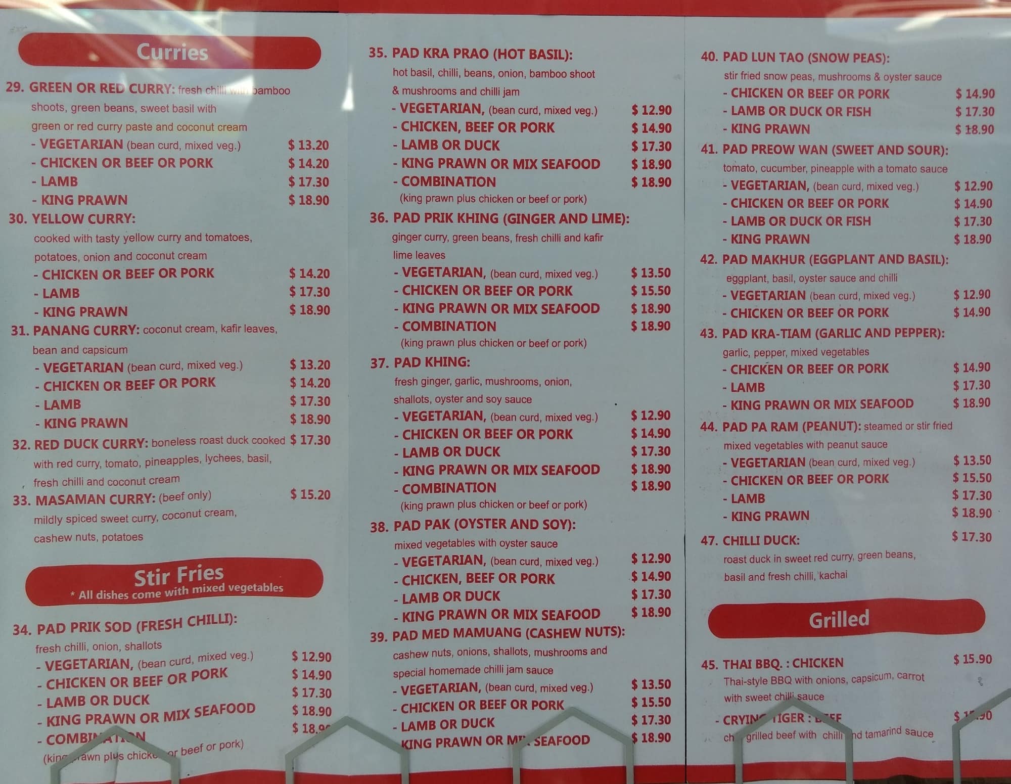Menu at Khob Khun restaurant, Lindfield
