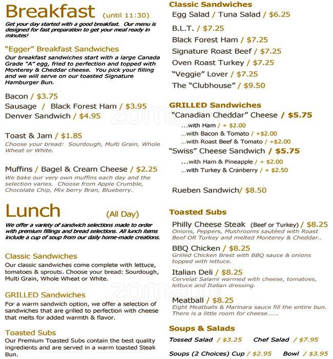 Mr. Lunch menu, Menu restauracji Mr. Lunch, Maple Ridge, Metro