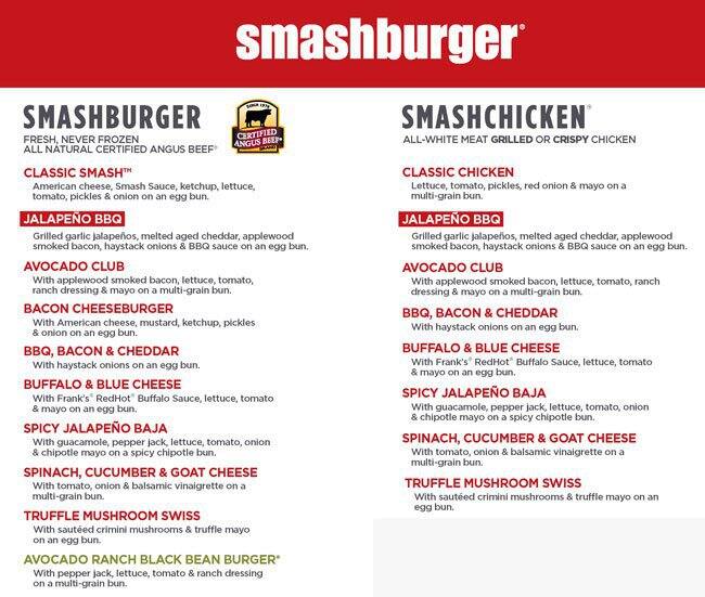 Smashburger Menu, Menu for Smashburger, Oak Lawn, Dallas - Urbanspoon ...