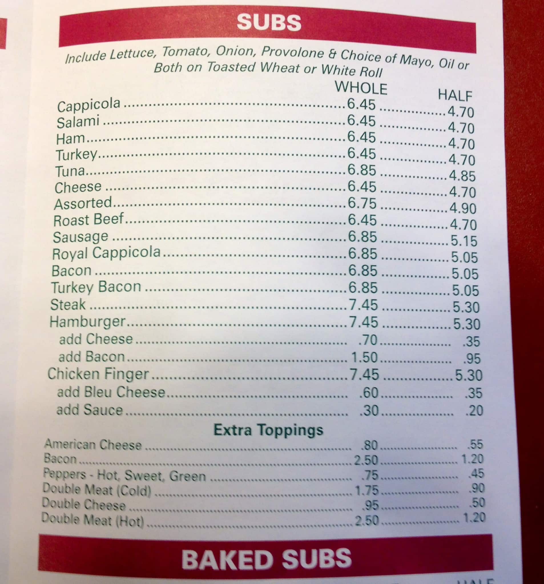 Menu at Marco's Pizza & Subs pizzeria, Arcade