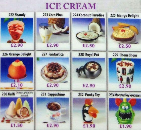 Manzil Tandoori menu