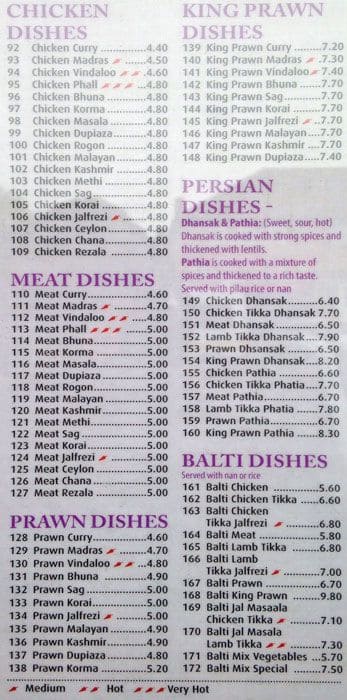 Manzil Tandoori menu