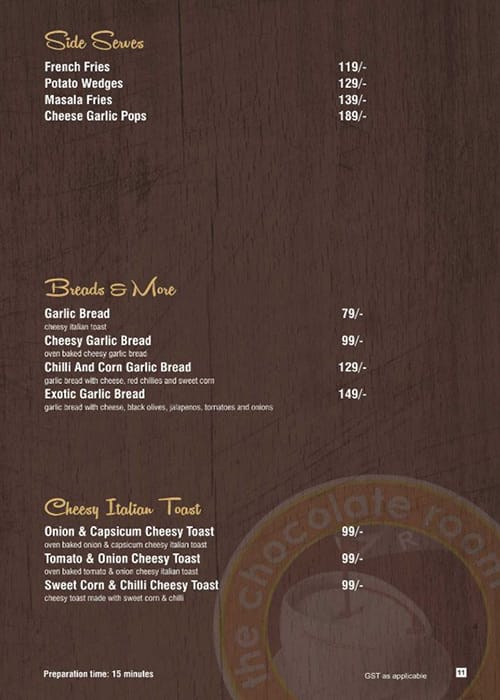 Menu at The Chocolate Room, Ranchi, In Food court