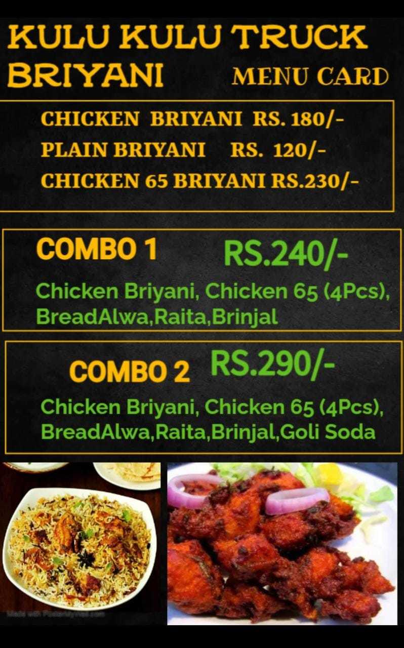 Menu of Kulu Kulu Biryani, Porur, Chennai