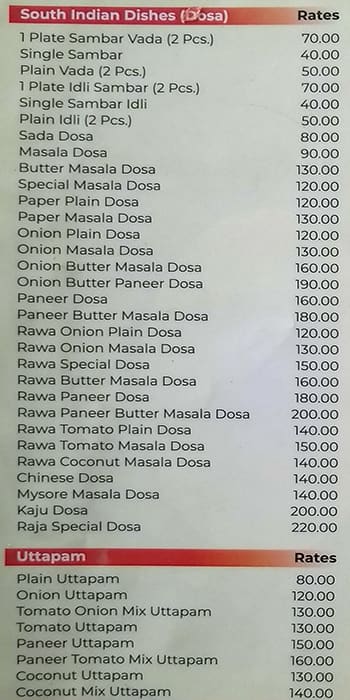 Raja Snacks Bar Menu, Menu for Raja Snacks Bar, Karampura, New Delhi ...