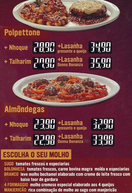 PATRONI VIAPARQUE cardápio