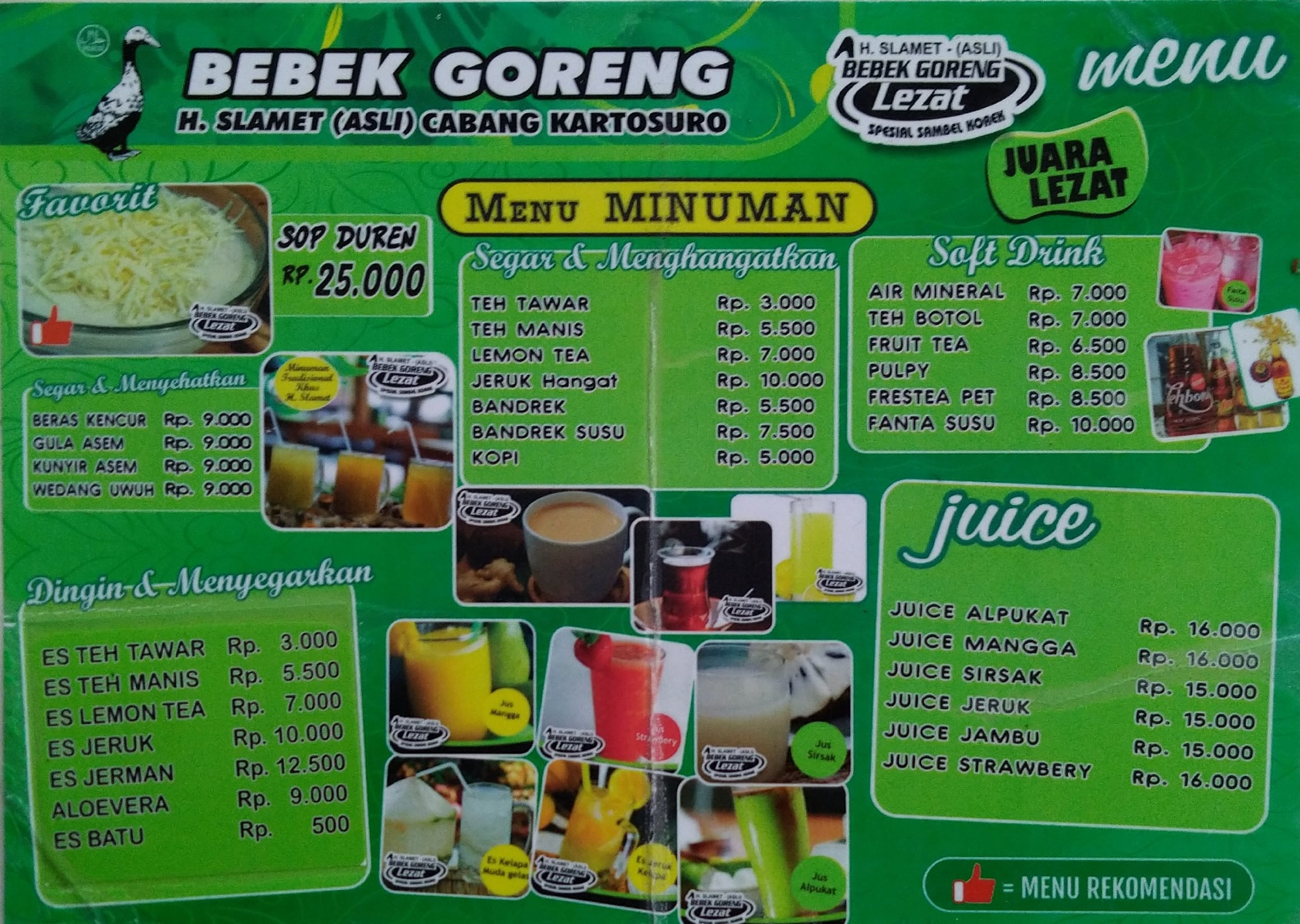 Bebek Goreng H Slamet Menu Bebek Goreng H Slamet Bogor Utara Bogor Icin Menu