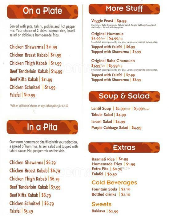 Naf Naf Grill Menu, Menu for Naf Naf Grill, Aurora, Chicago ...