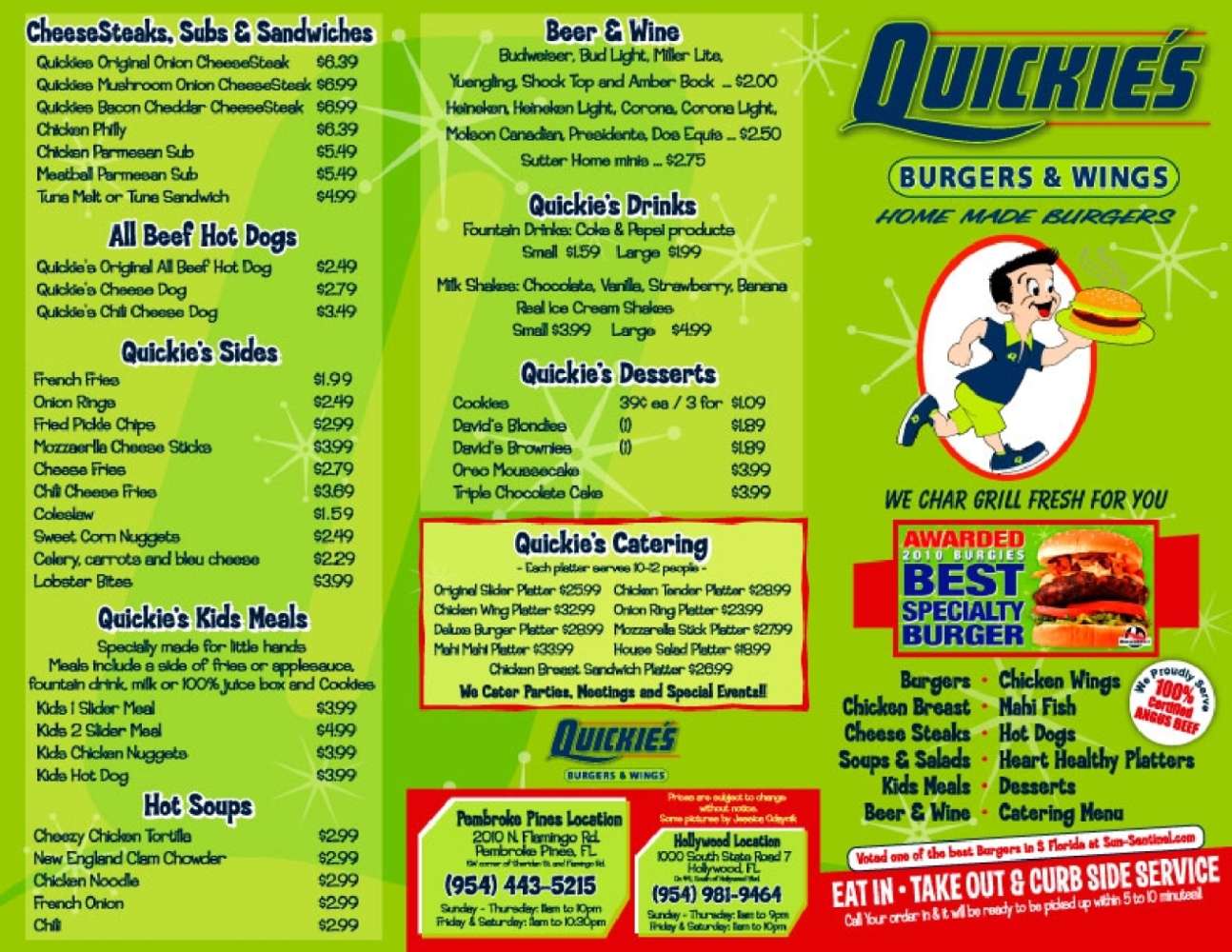 Quickie's Burgers & Wings Menu Urbanspoon/Zomato