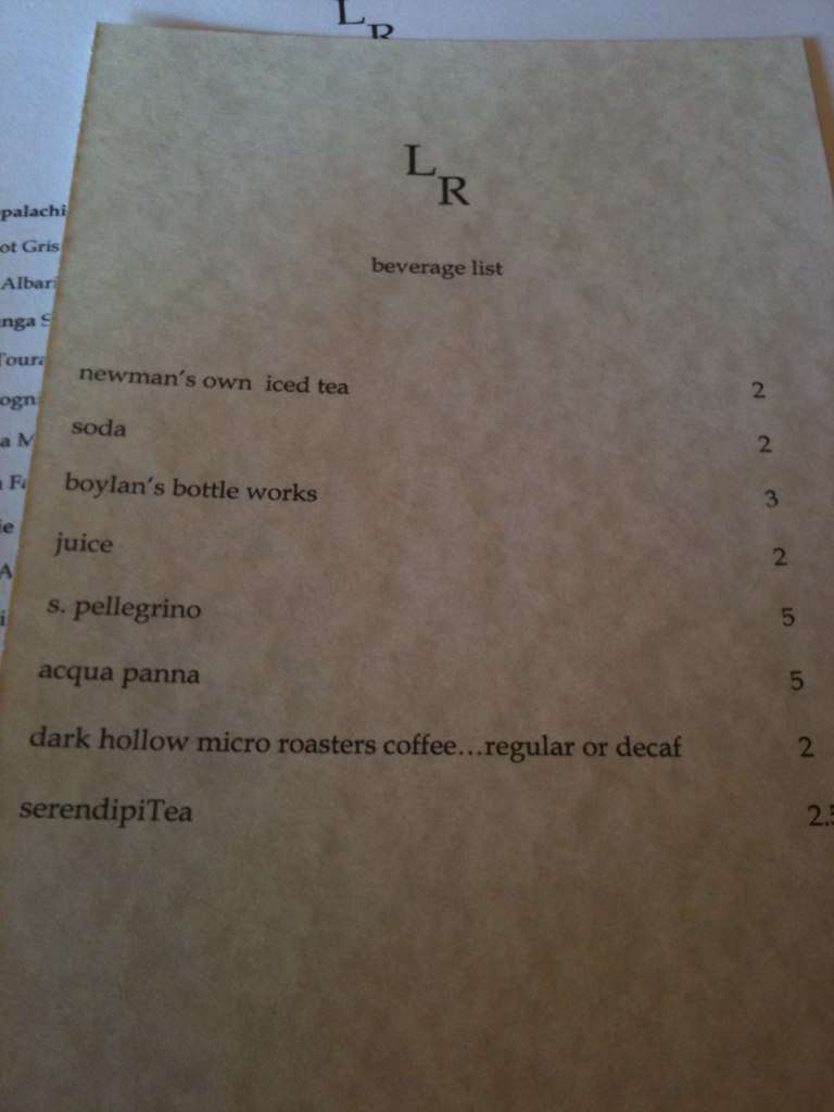 Carta de Local Roots Restaurant