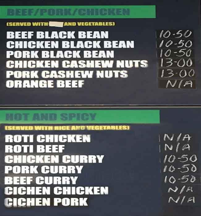 Menu at Fishtown Takeaways restaurant, Upper Hutt