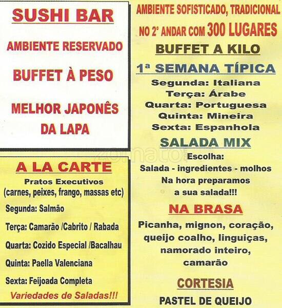 Tribunal Gourmet cardápio