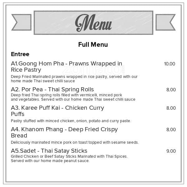 Thien Thai Restaurant Menu, Menu for Thien Thai Restaurant ...