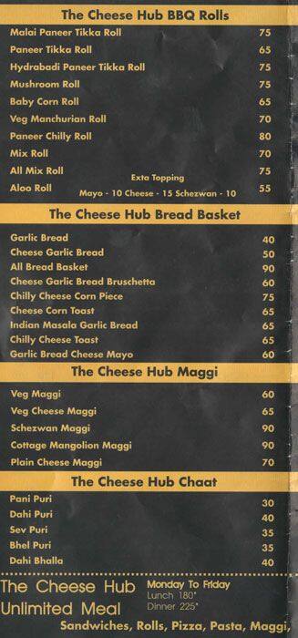 The Cook Hub menu