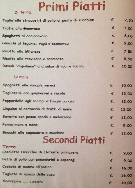 Menu di Capolinea 