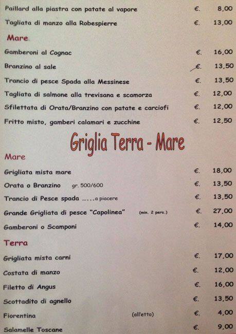 Menu di Capolinea 