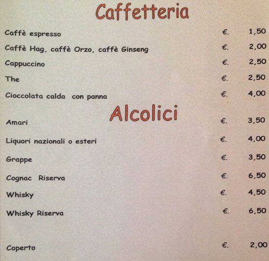 Menu di Capolinea 