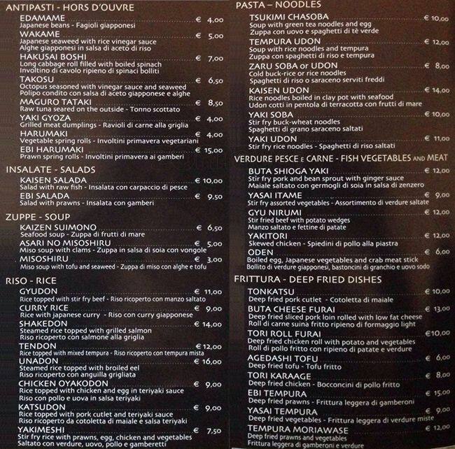 Menu di Kyo 