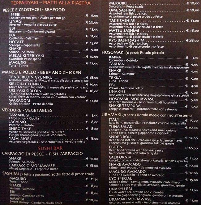 Menu di Kyo 