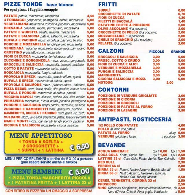 Menu di L'appetitosa 