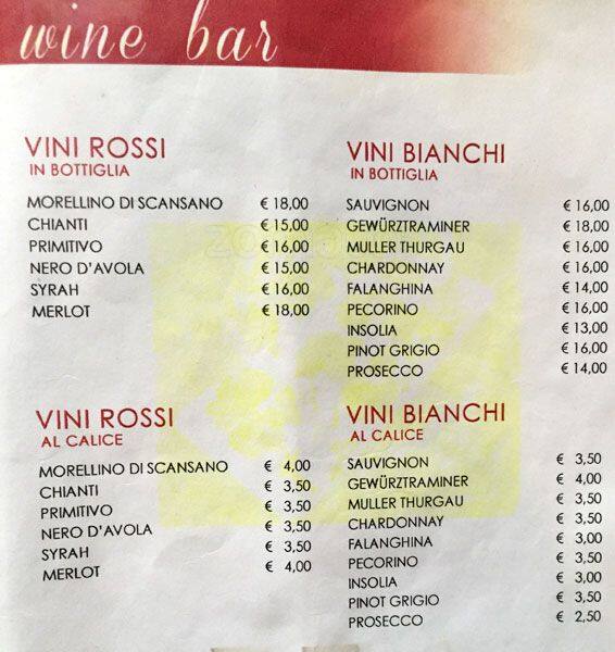 Menu di Cafè 500 
