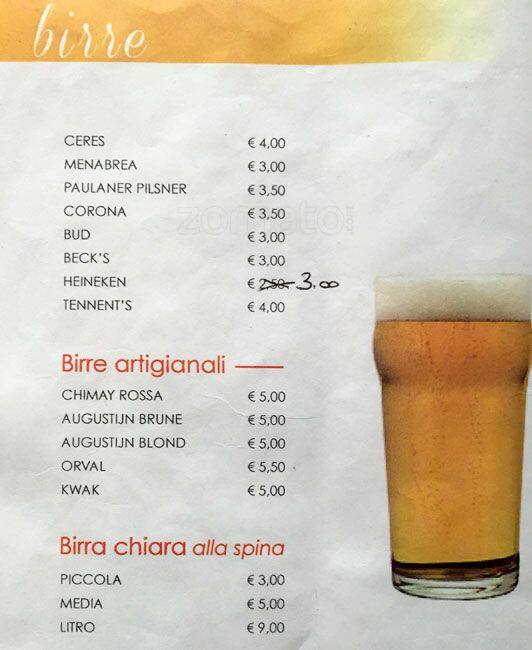 Menu di Cafè 500 