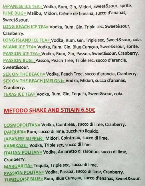Menu di Cafè 500 