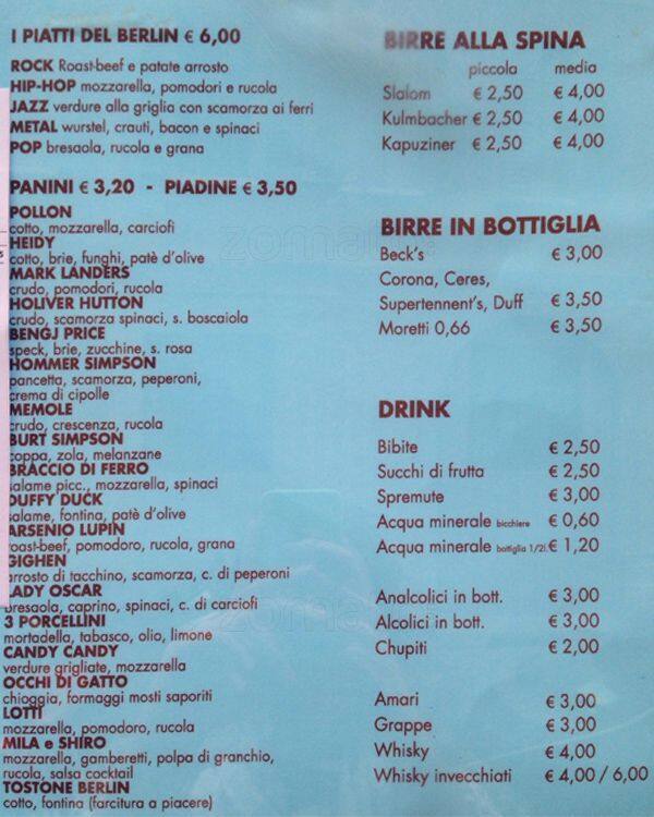 Menu di Berlin Cafe 