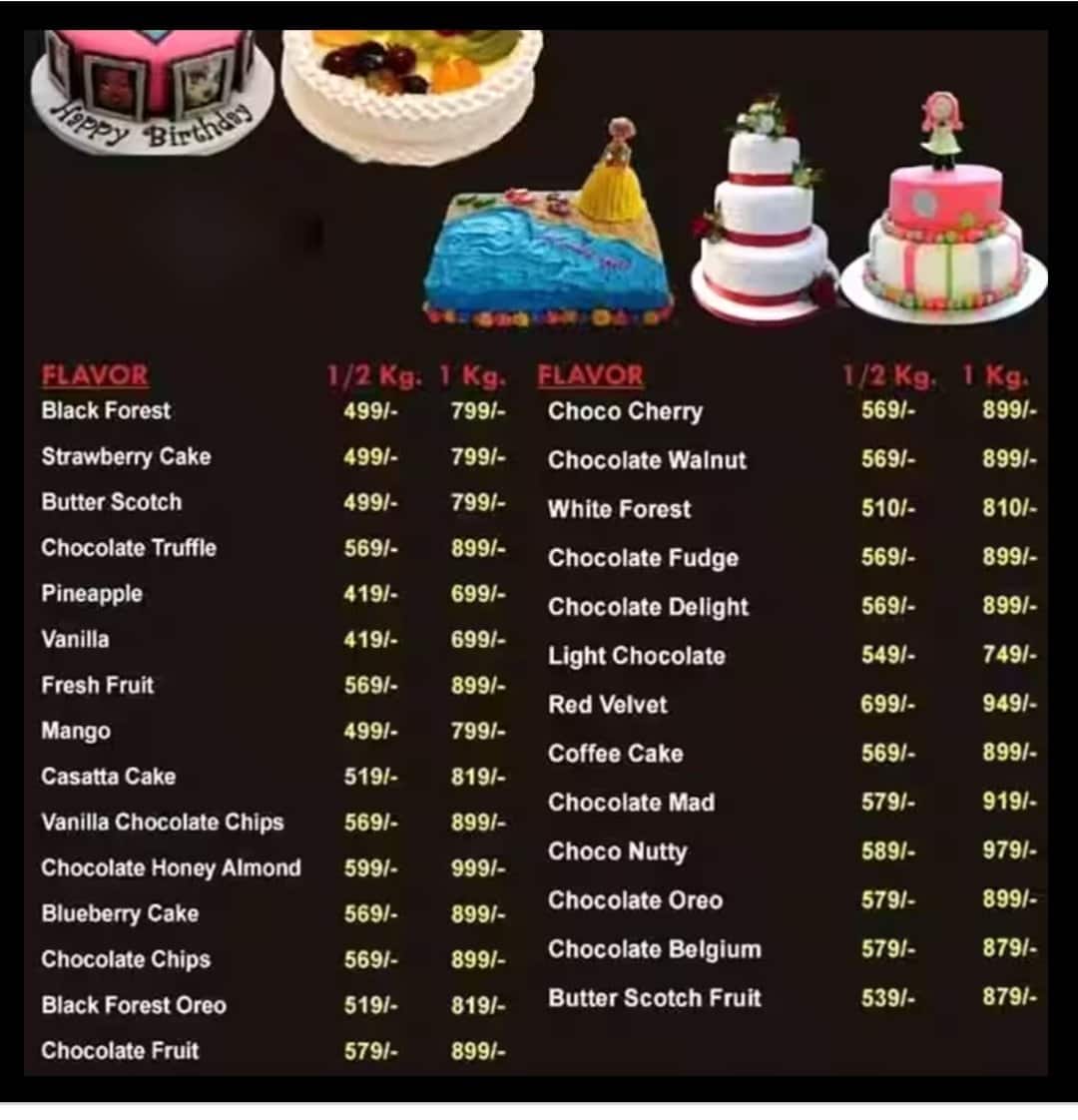 Cake With Raspberry In Café Desserts List Online Menu Tri-fold Template -  VistaCreate