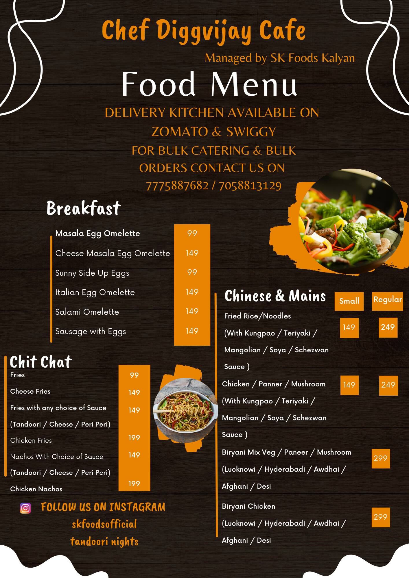 Menu of Chef Diggvijays Cafe, Badlapur, Thane